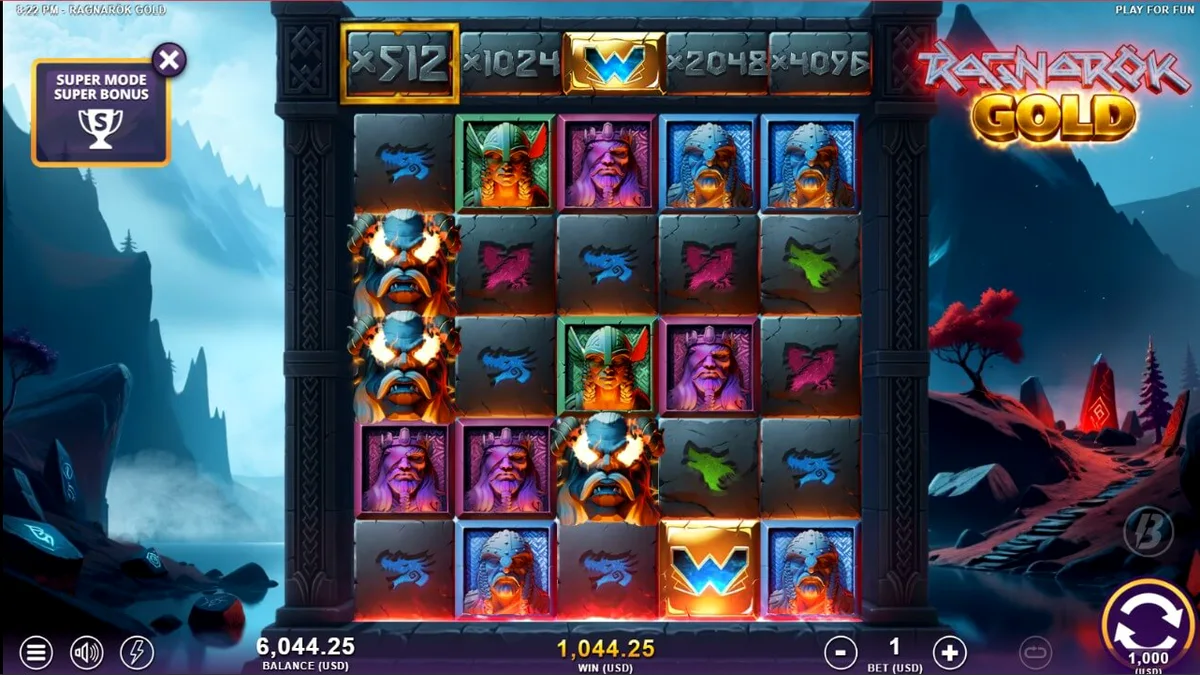 Tampilan visual slot Ragnarok Gold dengan tema mitologi Norse yang apokaliptik